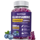 Glucosamine Chondroïtine Gommy - 3000MG Supplément de soutien articulaire extra-fort avec MSM & Elderberry, Flexibilité, Antioxydant Immune Gommy Support pour adultes, hommes et femmes