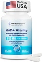 Supplément NAD+ pour les femmes, avec 900MG Nicotinamide Riboside (NR), Resvératrol, CoQ10, acide alpha-lipoïque, Astaxanthine - soutient l'énergie cellulaire et la réparation, le vieillissement en santé - 60 capsules végétariennes