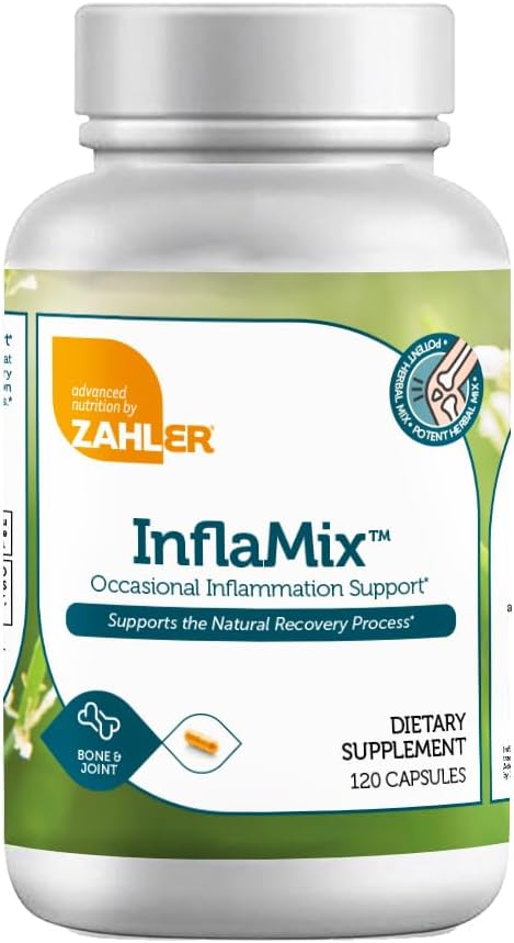 Zahler InflaMix, Turmeric et plus, soutient une réponse inflammatoire saine, 360 Capsules.