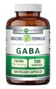Formules étonnantes Supplément GABA $ 750 Mg par service $ 100 Capsules de légumes $ Non-GMO $ Sans gluten $ Fabriqué aux États-Unis $ Idéal pour les végétariens
