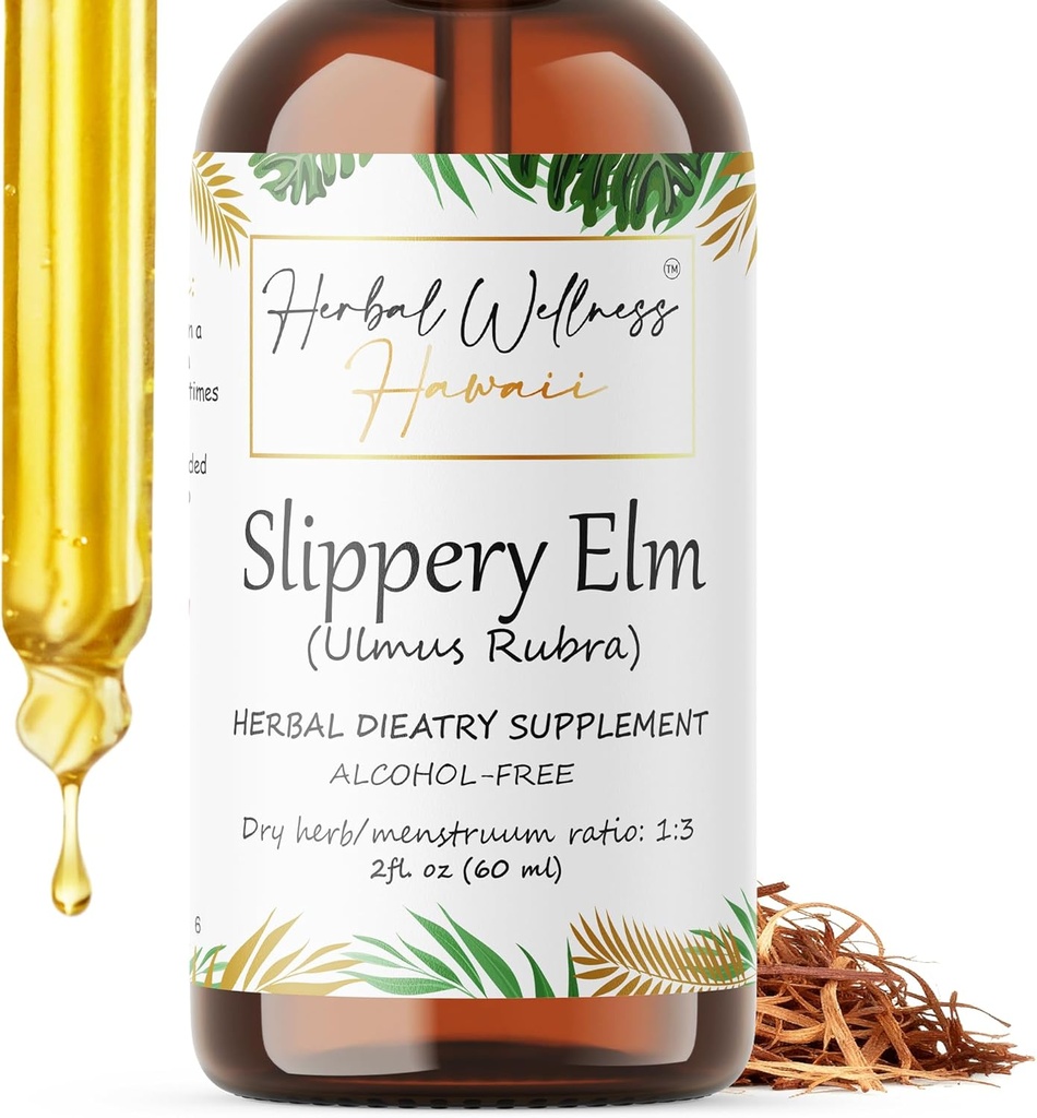 Elm slippery (Ulmus Rubra) Extrait liquide séché sans alcool (2 oz)
