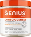 Genius Conscience, Super Nootropic Cerveau Supplément Poudre, Mango - Boost Focus, Fonction cognitive, Concentration et Mémoire Booster - Alpha GPC & Lions Mane Champignon pour Neuro Energy & IQ
