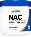Nutricost N-acétyl L-Cysteine (NAC) Poudre 250 grammes - NAC végétalien, non-OGM, sans gluten