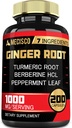 Supplément de racine gingembre 7-en-1 avec Curcumine curcuma, berbère, menthe poivrée, racine Astragale, cannelle ceylan, racine de betterave - 200 capsules