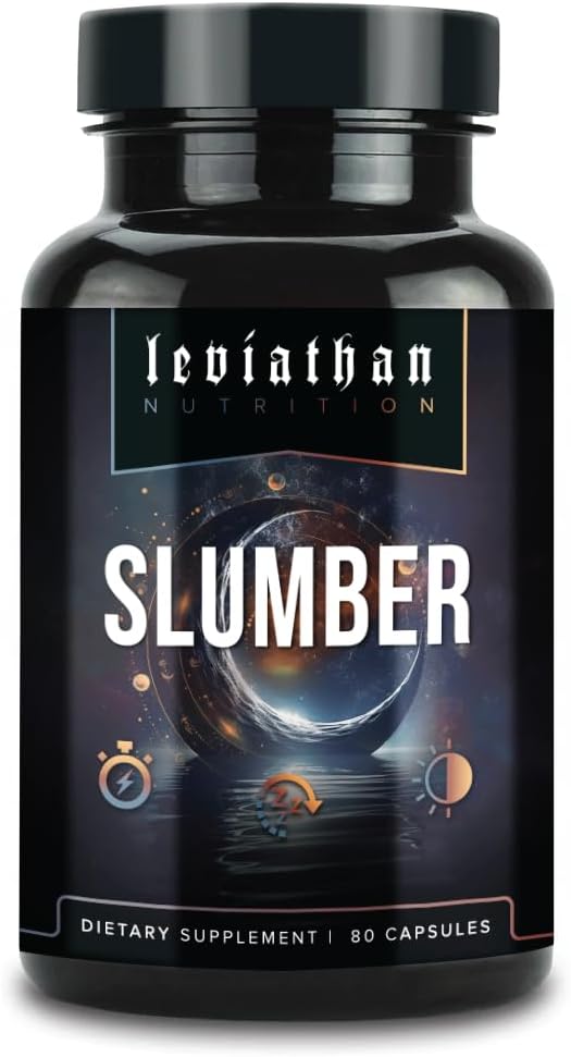Leviathan Slumber | Sleep Aid GABA Supplements for Deep and Calm Sleep with Melatonin, Magnesium, L-Theanine, 5-HTP, Zinc, Magnolia, Valerian Root for Sleep Sleeping Pills for Adults Men and Women