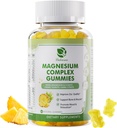 Magnesium Glycinate Gummies | as Triple Complex Magnesium Glycinate, Taurate & Citrate - Magnesium Supplement w/Calcium, Zinc & D3,K2 for Immune- 60 Count