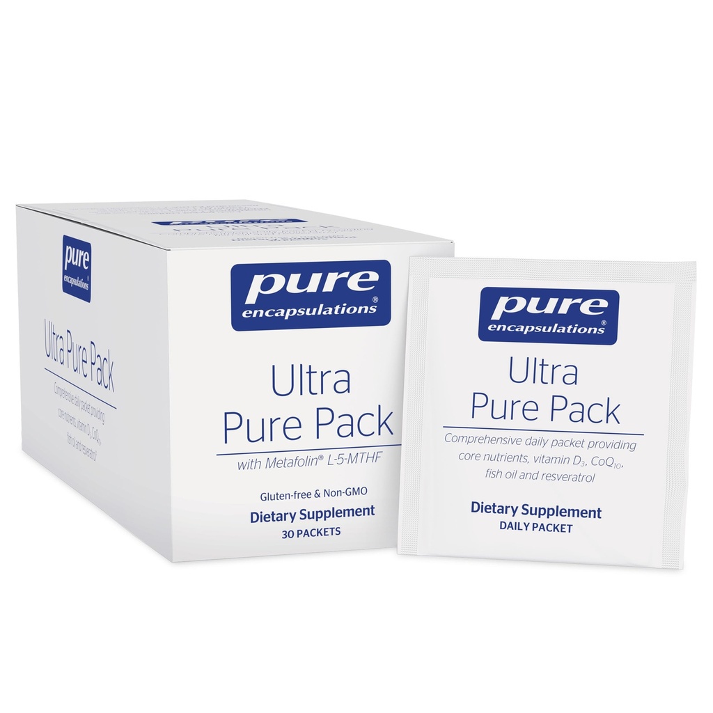 Pure Encapsulations Ultra Pure Pack - Multivitamines quotidiennes complètes - Supporte le bien-être* - avec Coenzyme Q10, Vitamine C et plus - Non-OGM - 30 Packets