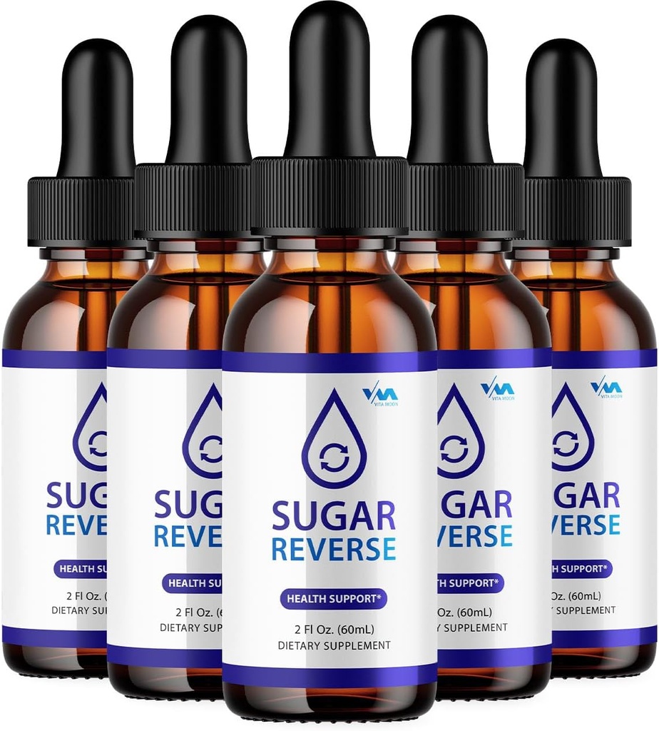 (5 Pack) SugarReverse Drop Healthy Vitamine Support Supplément - Sucre Inverser Formule avancée, Sucre Inverser 24 heures liquide, Sucre Inverser l'énergie et la force supplémentaire Avis, 5 mois d'approvisionnement
