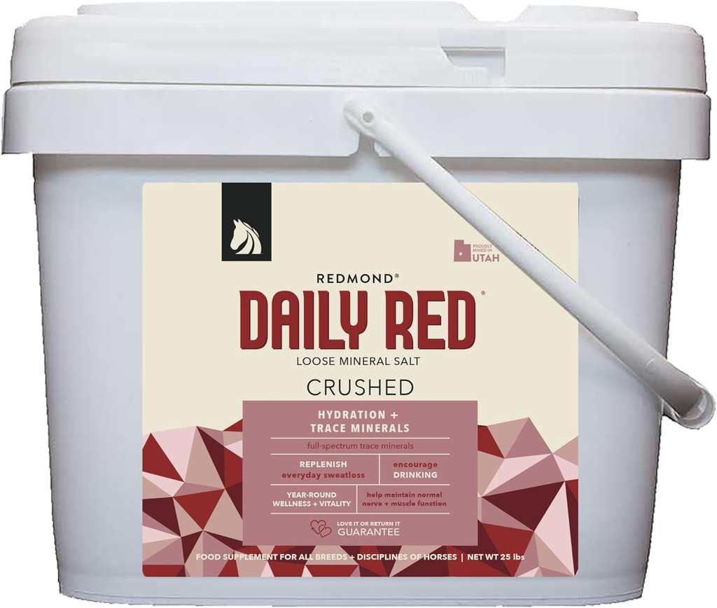 Supplément d'électrolyte de sel minéral en croûte de roche de REDMOND pour chevaux (25 LBS)