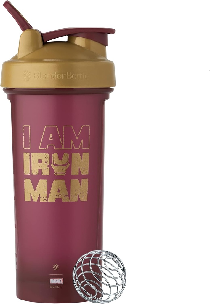BlenderBottle Marvel Classic V2 Shaker Bouteille parfaite pour les shakes protéiques et préentraînement, 28-Ounce, Iron Man