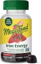 Megafood Iron Energy Gummies, supplément de fer pour les femmes, les hommes, les adolescents et les enfants avec vitamine B12 et B6, vitamines, de The Makers of Blood Builder Supplement, Fraise Flavor, 60 Comte
