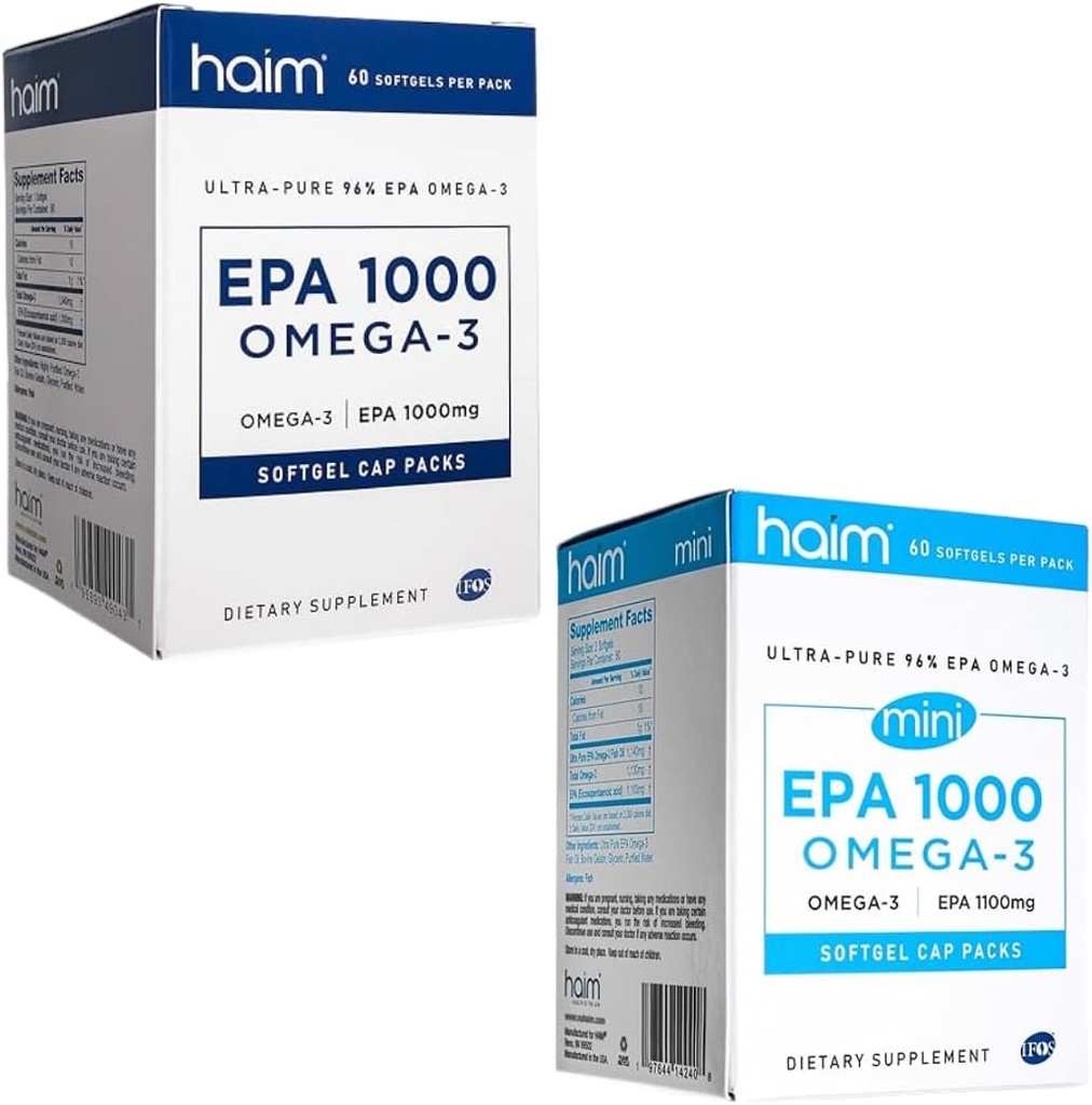 HAIM EPA 1000 Omega-3 et EPA 1000 Omega-3 Mini Softgels