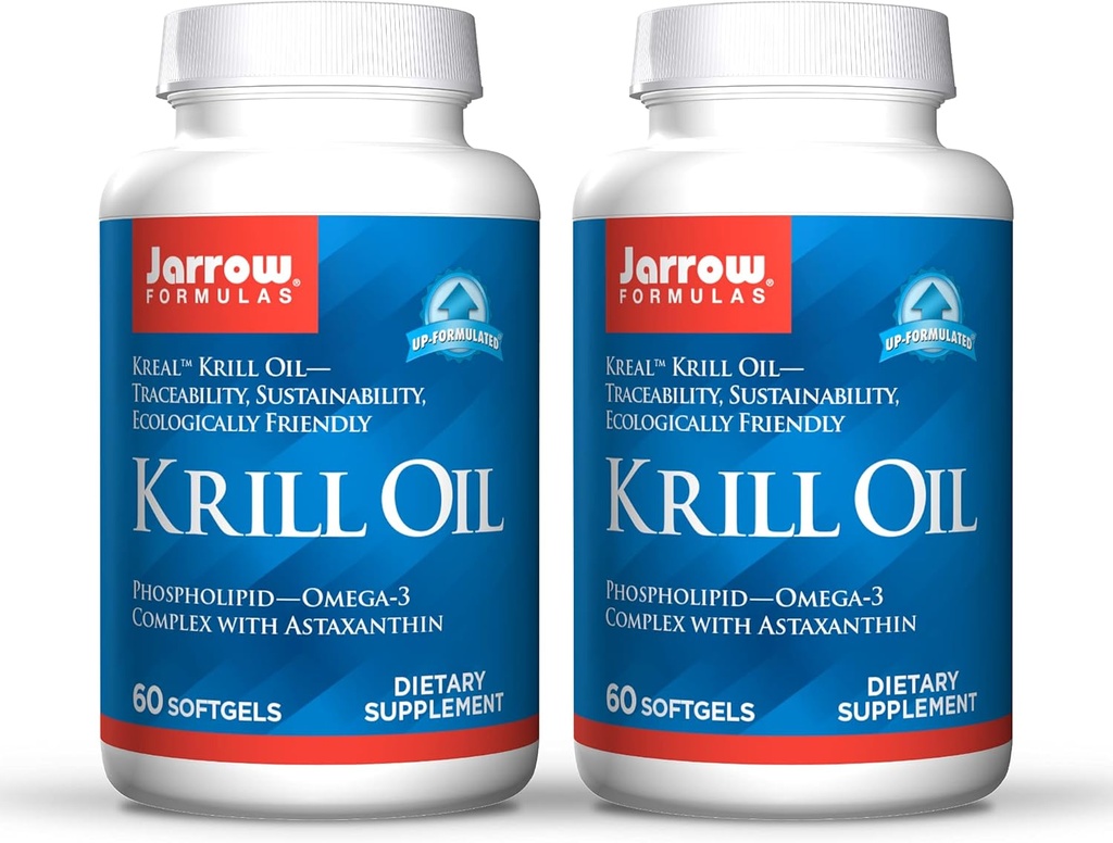 Formules de Jarrow Huile de krill - 60 Softgels - Complexe Phospholipide Oméga-3 avec Astaxanthine - Peut soutenir la gestion des lipides, la fonction cérébrale et le métabolisme - 30 portions