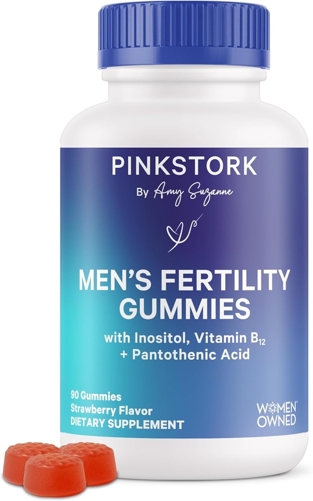 Blue Stork Fertility Supplement Gummies for Men - Male Prenatal Vitamins, Conception Support for Him - Reproductive Health, Hormonal Balance & Motility - 90 Count