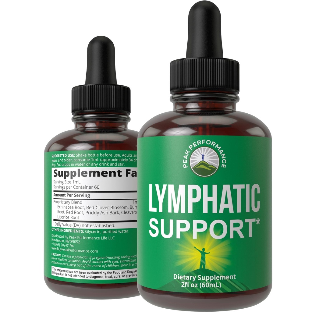 Drainage lymphatique gouttes. Sans sucre 7-en-1 Lymph Detox et Cleanse Support. Supplément végétalien avec Echinacea, Blossom de trèfle rouge, racine de dard, Cleavers Herb, racine de réglisse, et plus encore!