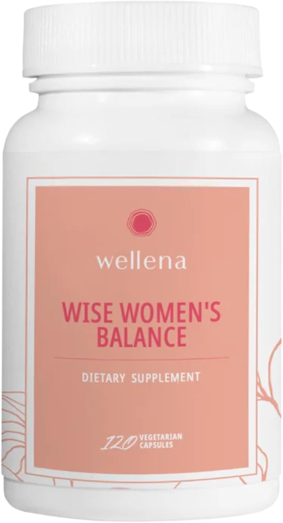 Wellena Wise Women's Balance by Magdalena's Très Biodisponible et Synergistic Herbal, Vitamine, and Mineral Blend for Hormonal Balance in Peri- and Ménopause.