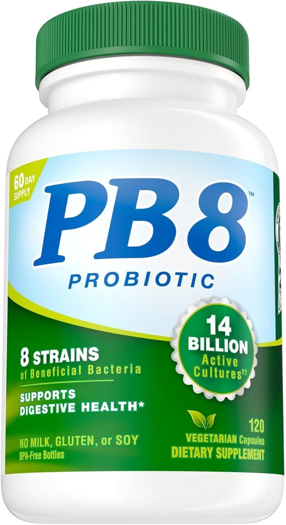 Nutrition maintenant PB 8 Acidophilus probiotique pour la vie* Supplément alimentaire végétarien pour les hommes et les femmes, 120 Nombre