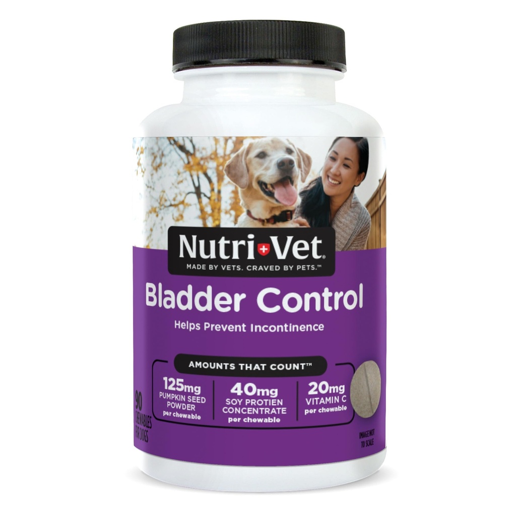 Nutri-Vet Supplément de contrôle de la vésicule, supplément de canneberge, produits pour chiens, soutien immunitaire, aide le chien incontinence urinaire, pilules de contrôle de la vésicule, soins de santé urinaire, soutien pour chiots, 90 comprimés