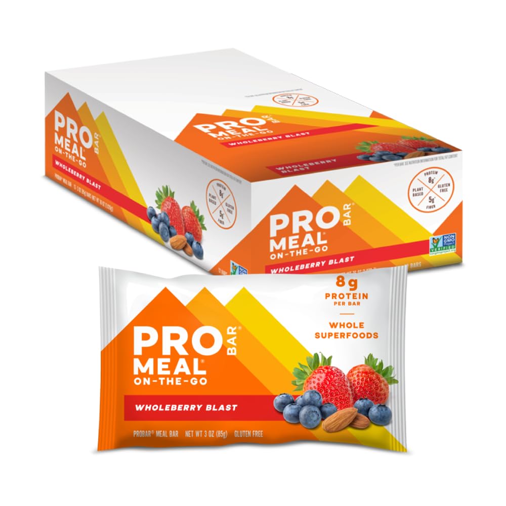 PROBAR - Barre de farine, Blast de mûrier entier, non-OGM, sans gluten, saine, végétale, ingrédients alimentaires entiers, énergie naturelle (12 chiffres)
