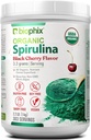 biophix Poudre de Spiruline biologique 2,2 lb Flavor de cerise noire - Protein-Rich Nutrient-Dense Superfood - puissant antioxydant - soutient la santé immunitaire