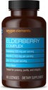Eléments Elderberry Complex, système immunitaire de soutien, 60 Lozanges aromatisées aux baies, Elderberry 100mg, vitamine C 103mg, zinc 12mg par portion (l'emballage peut varier)