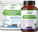 Zazzee Myo-Inositol en poudre et USDA Capsules de vitex biologique, végétalienne, tout naturel et non-OGM