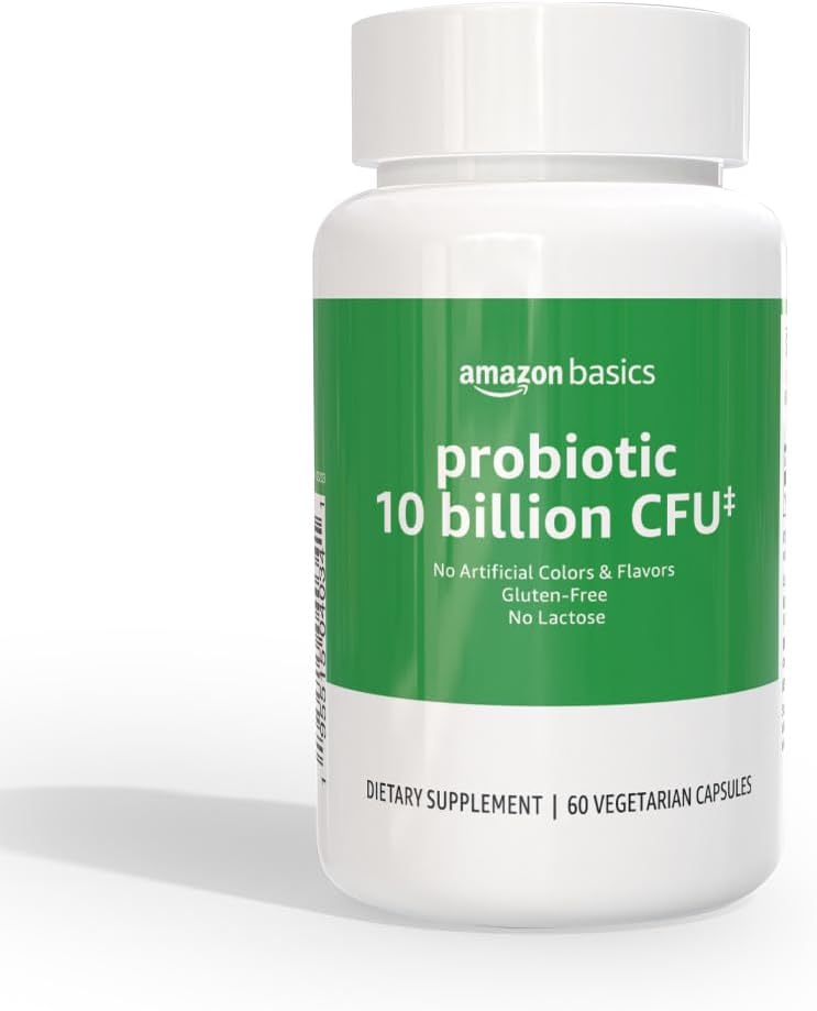 Bases Probiotique quotidien, 10 milliards de cultures actives, soutien à la santé digestive et intestinale, Capsule, 60 comtes, deux mois d'approvisionnement