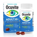 Ocuvite 50+ Vitamine oculaire et supplément minéral, Multivitamine pour la vision et la santé oculaire avec Oméga-3, Zinc, Vitamines C & E, Lutéine et Zeaxanthin, Suppléments de zinc pour les femmes et les hommes, 50 Softgels