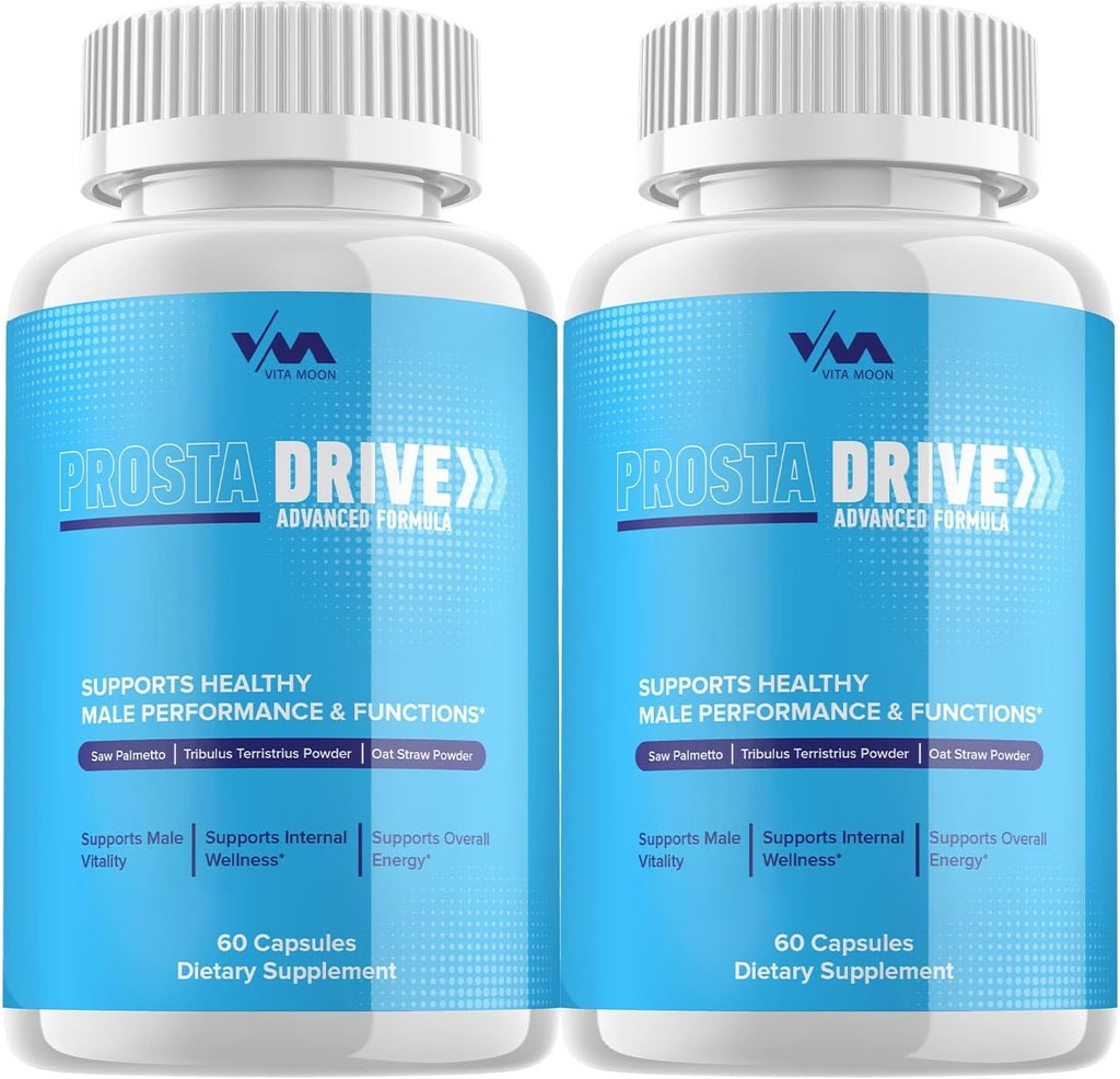 (2 Pack) ProstaDrive Capsules de support Prostate - Supplément de pilules Prosta Drive, Force maximale, Nouvelle formulation de multivitamine améliorée, Avis ProstaDrive, 120 Capsules