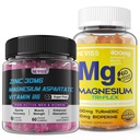 NEVISS Magnésium Gommies avec Turmeric 300mg + supplément de zinc et de magnésium avec vitamine B6, B12, D3, Turmeric