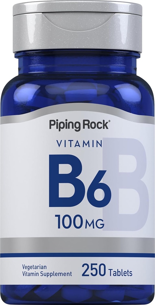 Piping Rock Vitamine B-6 100mg Supplément de 250 comprimés comme chlorhydrate de pyridoxine