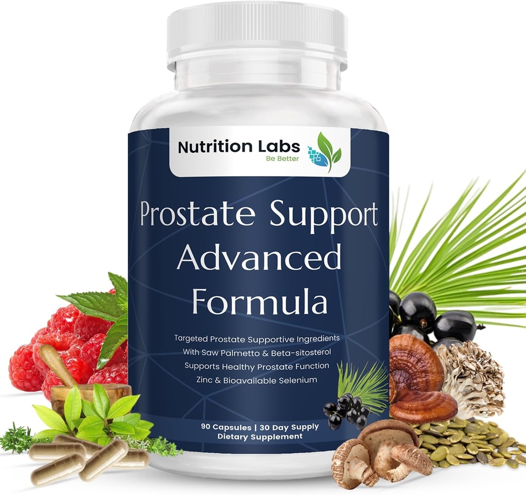 Prostate Health Support Herbal Supplément pour hommes avec Beta Sitostérol, Sélénium, Pygeum et Saw Palmetto Extract pour le soutien de la prostate et l'urine fréquente - 90 CT