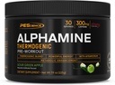 PEScience Alphamine préentraînement thermogénique, poudre d'énergie préentraînement de brûleur de graisse avec L-Carnitine, pomme verte aigre, 60 scoops