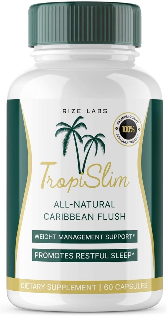 labs de taille - Tropislim All Natural Caribbean Flush, supplément de perte de poids, capsules de réduction pour les femmes, mode de vie sain + Leaner Physique (60 capsules)