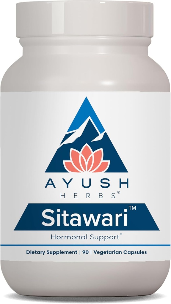 Ayush Herbs Sitawari - Shatavari Capsules pour les femmes, Supplément racine Shatavari, Hormone Balance pour les femmes, Soutien naturel de la reproduction féminine - 90 Capsules végétariennes (1 comte)