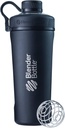 BlenderBottle Radian Shaker Cup Bouteille d'eau en acier inoxydable isolée avec fouet en fil, 26-Ounce, noir mat