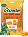 Ricola Honey Herb Cough Drops, 45 Comte, Commerce équitable Honey & Natural Menthol Cough Suppressant & Throat Relief Drops, Great Tasting Relief for Coughs & Throat Irritation Symptômes