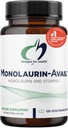 Designs for Health Monolaurin-Avail - 1000mg Monolaurate de glycérol + Vitamine C avec la lécithine de tournesol pour améliorer l'absorption de monolaurine - Supplément de support sans immunone sans OGM + sans gluten (120 capsules)