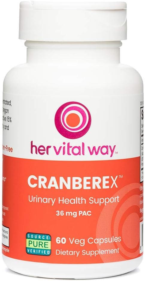 Cranberex - Pilules de canneberge pour les femmes et les hommes - Supplément de canneberge avec 36mg PAC - Capsules d'extrait de canneberge pour la santé urinaire et les soins rénaux - 60 Capsules de Veg