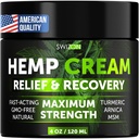 Crème de chanvre naturel pour les muscles, les articulations, le cou, le dos, les elbows - Huile de chanvre Crème de relaxant musculaire pour soulager le malaise - Gel extrait d'huile de chanvre avec Arnica, Msm, Turmeric, Menthol Rub - 4 oz