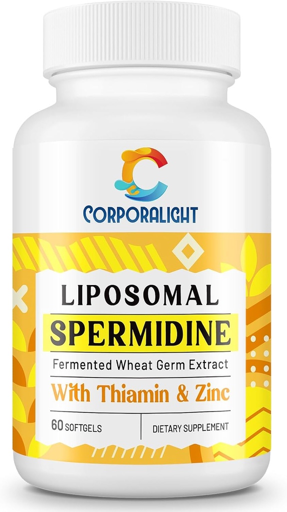 30mg supplément de spermidine pour les hommes et les femmes, haute absorption, plus de potentiel que la spermidine 3HCL - pour le renouvellement cellulaire, la longévité et la cognition, extrait de germe de blé fermenté, pur et naturel, 60 Softgels