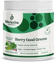 BIOACTIVE NUTRIENTS: Berry Good Greens - Superfood Powder - 30 Servings - 100% USDA Organic Non-GMO Vegan Supplement, Helps Boost Energy, Detox, Healthy Metabolism, Whole Food Nutrition