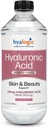 Supplément Hyalogic Liquid Hyaluronique Acid - Support cutané ingérable avec 100mg HA et 100mg MSM - Hydratation naturelle pour le visage, les yeux et les lèvres - Formule de poids moléculaire élevé - 12 oz