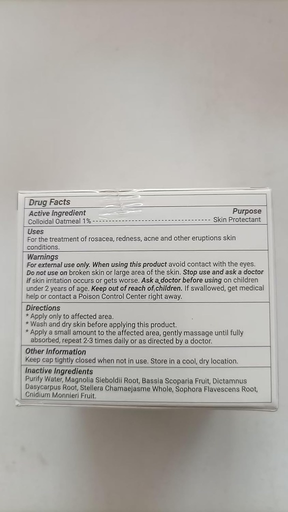 Crème de Rosacea, Soulagement rapide pour rougeur, Pinceaux, Bumps, Irritation, Brûlure, Gonflement, Démangeaisons, Sécheresse avec tous les ingrédients naturels à base de plantes, 3,53 oz