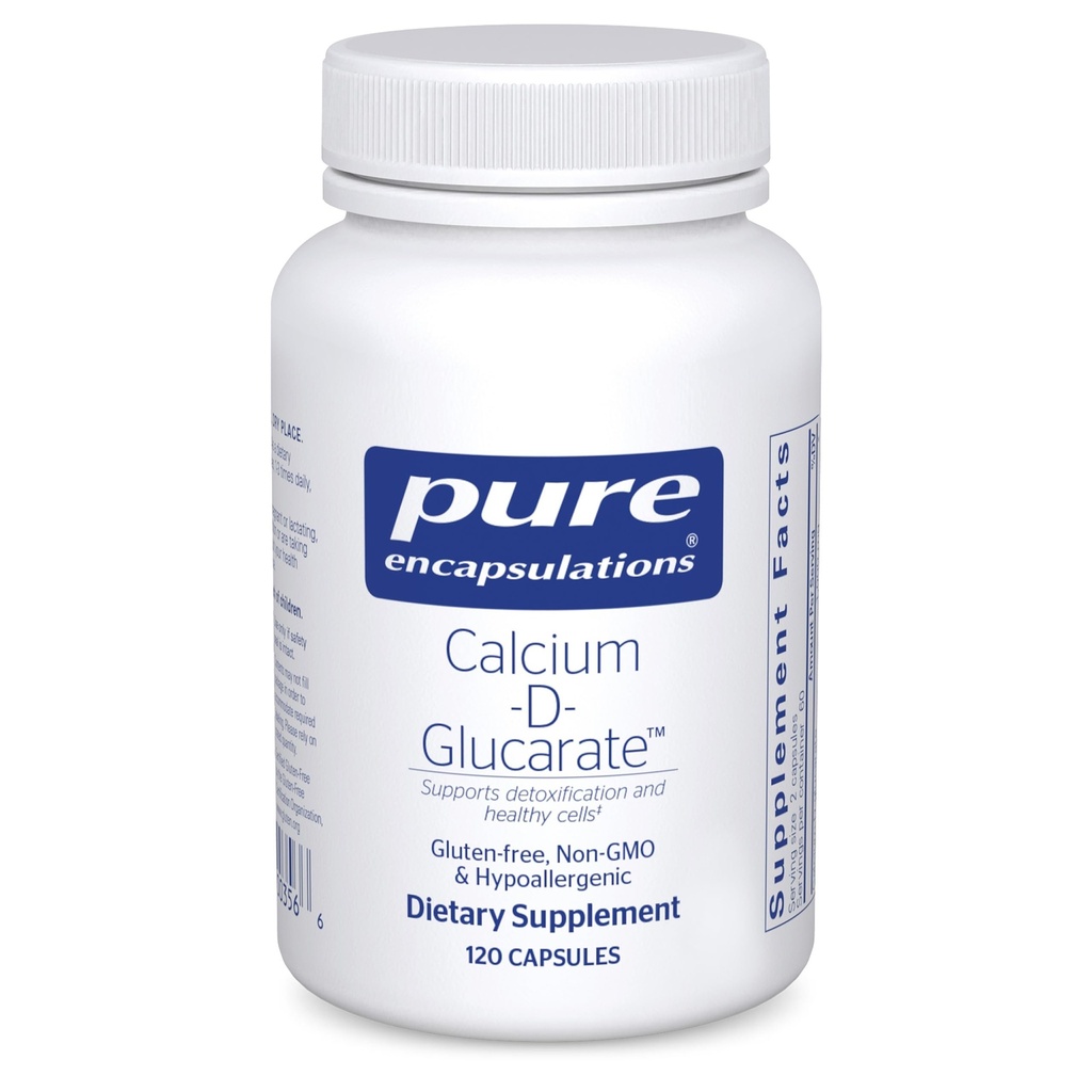 Encapsulations pures Supplément Calcium-D-Glucarate pour soutenir la santé cellulaire dans le foie, les poumons, le sein et le colon*