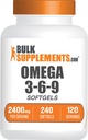 BulkSupplements.com Omega 3-6-9 Softgels - Triple Omega Supplement, from Flaxseed, Evening Primrose & Fish Oil- 2 Softgels per Serving, 240 Count (Pack of 1)