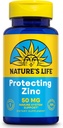 NATURE'S LIFE Protéger le zinc 50mg avec 2,5mg de cuivre - supplément de zinc chélaté pour le soutien immunitaire, la santé osseuse, la fonction musculaire et le soutien de la santé cardiaque, garantie de 60 jours, 100 portions, 100 comprimés