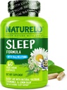 NATURELO Aide au sommeil - avec mélatonine, magnésium, GABA, racine valériane, baume de citron, extraits d'herbes de camomille - Aide au sommeil à base de plantes - 60 capsules de végétalien