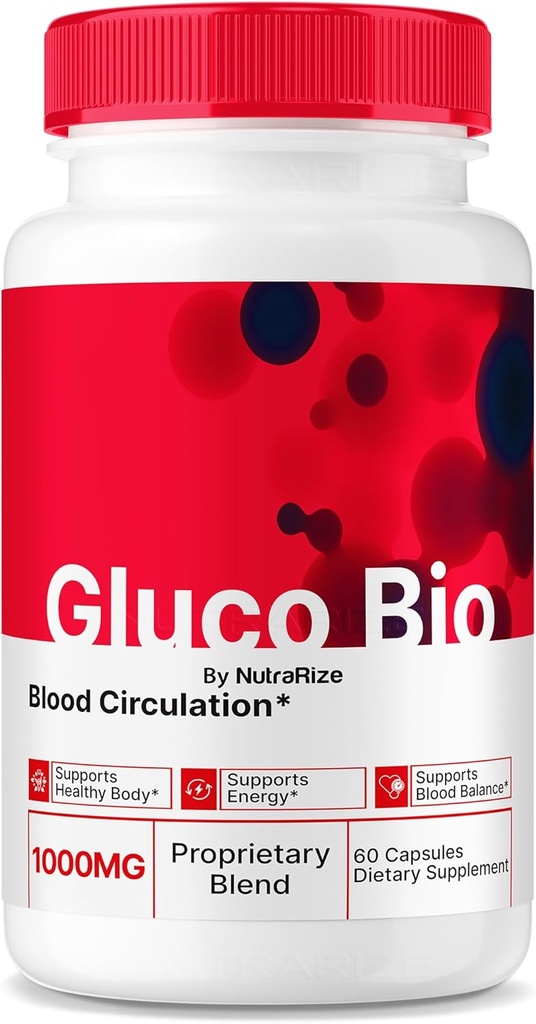 GlucoBio Capsules, Supplément officiel de soutien Gluco Bio, Formule tout naturel pour soutenir la santé et le bien-être dans l'ensemble, pilules vitaminiques premium, Avis GlucoBio (60 capsules)