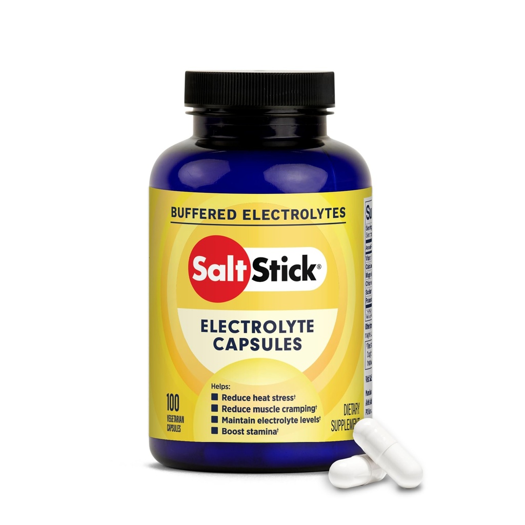 Capsules d'électrolyte SaltStick avec Pills de sel de vitamine D. avec des électrolytes pour la course, la nutrition sportive d'endurance, les suppléments de course.